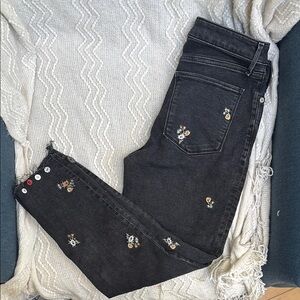 Abercrombie & Fitch Embroidered Black Jeans